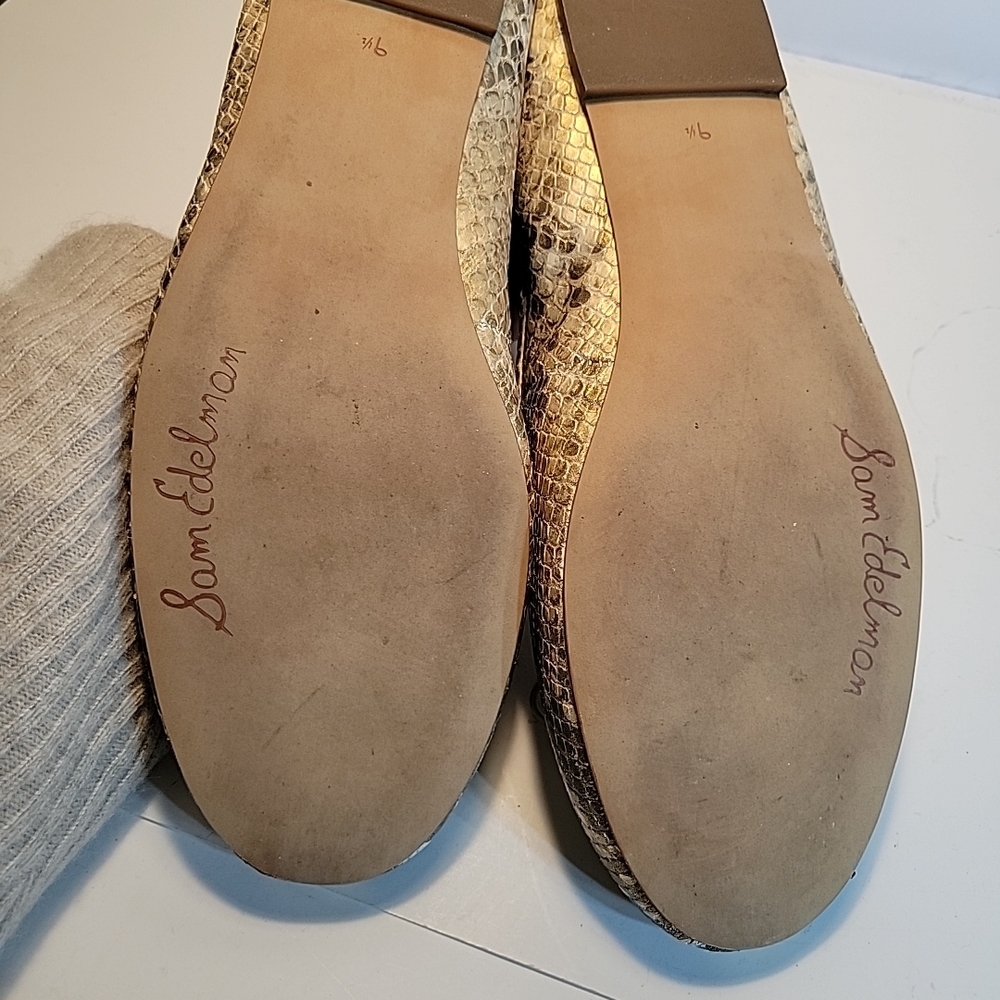 Sam Edelman Metallic Snake Print Flats - Picture 11 of 12